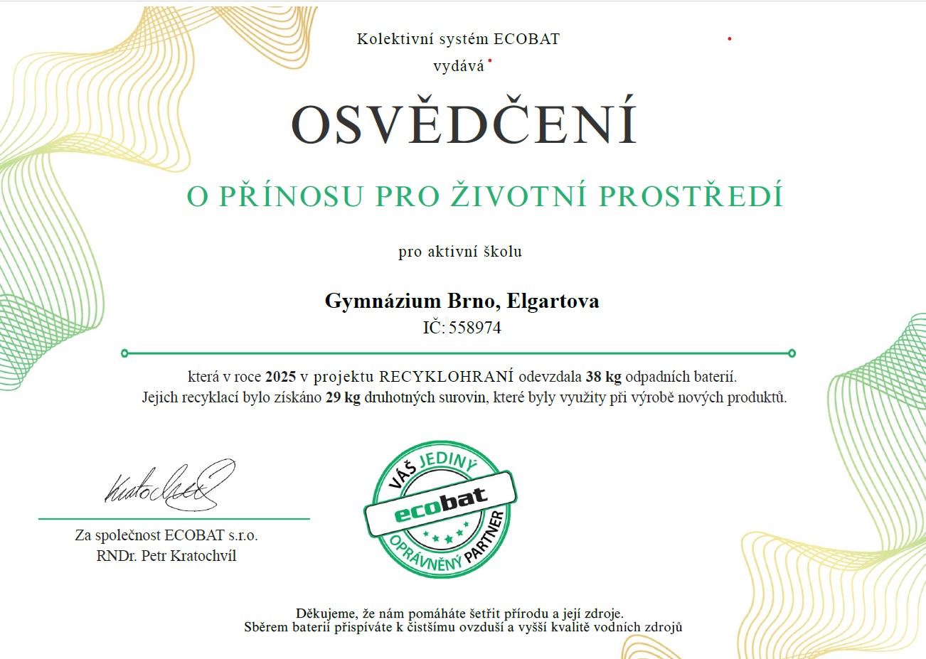 osvědčení